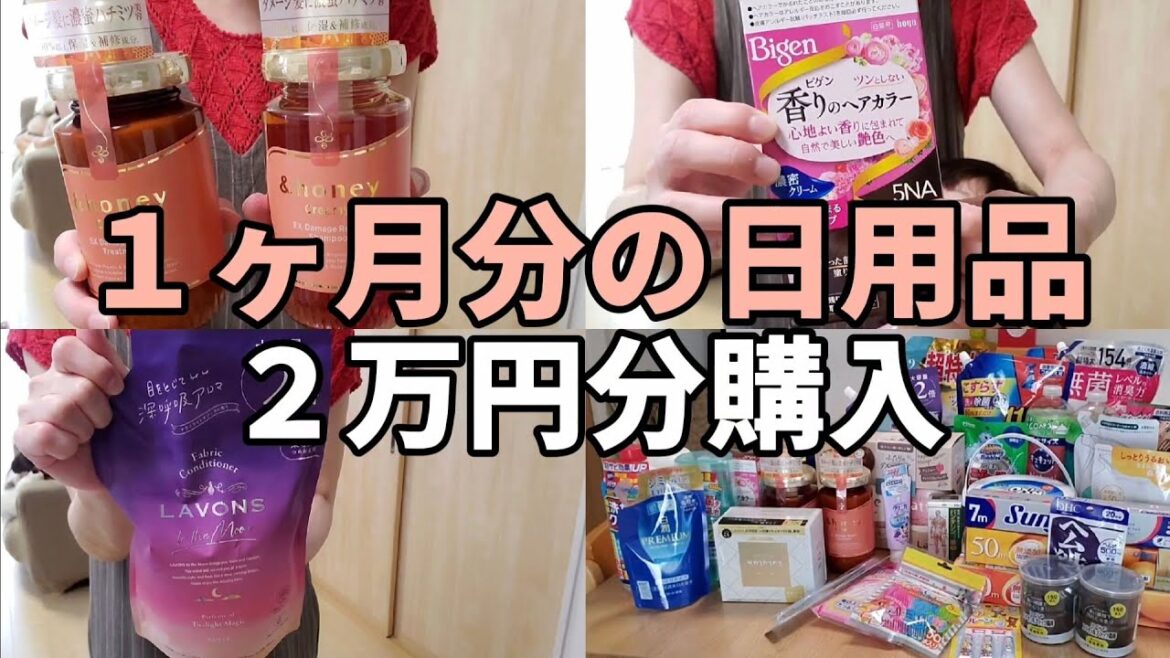 【日用品まとめ買い】40代小学生２人の母/１ヶ月分21,000円購入/購入品紹介から収納まで/ドラッグストア