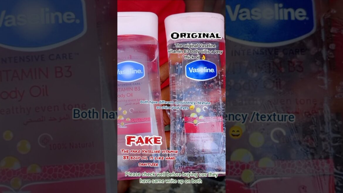 Vaseline vitamin B3 body oil vs original Vaseline vitamin B3 body oil 👌#vaseline #tiktokvideo