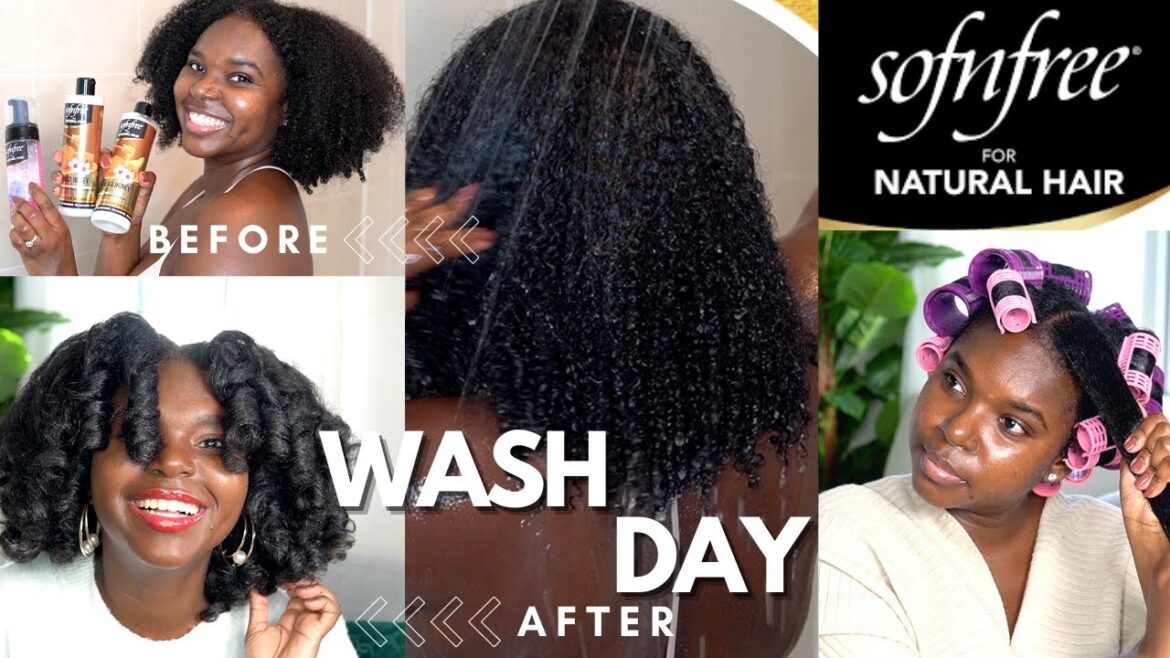 Wash Day with Sofnfree Naturals | Rollerset and Wash and Go with one styler on TYPE 4 Hair