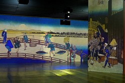 浮世絵の没入型デジタルアート展が角川武蔵野ミュージアムで「東海道五十三次」など360度広がる映像世界