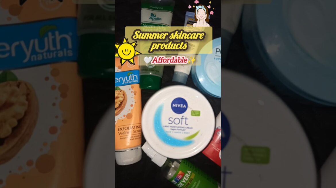 Summer skincare products | Nivea soft & Ponds light gel moisturizer, Neutrogena sunscreen, Everyuth