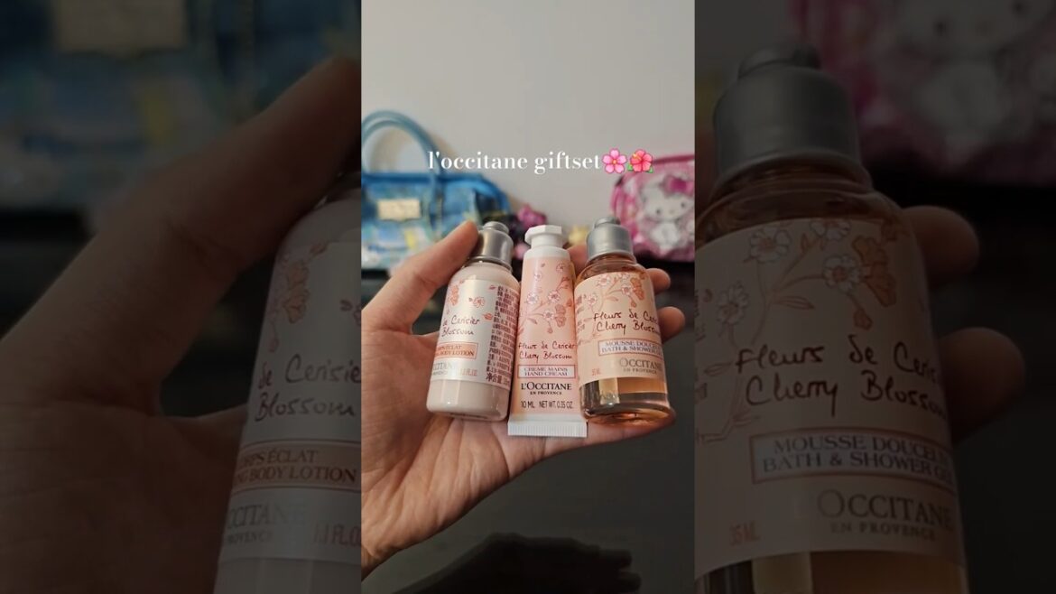 Cherry blossom giftset🌸🌷#loccitane #handcream #bodylotion #showergel #giftset #sakura #cherryblossom