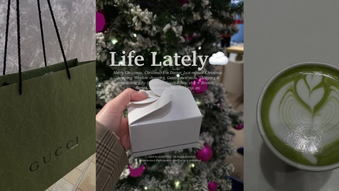 VLOG☁️ | Christmas Eve Dinner🎄🍴| Shopping & Unboxing (Gucci, Aesop, BYREDO)📦🛍️ | New nails💅🏻🌅