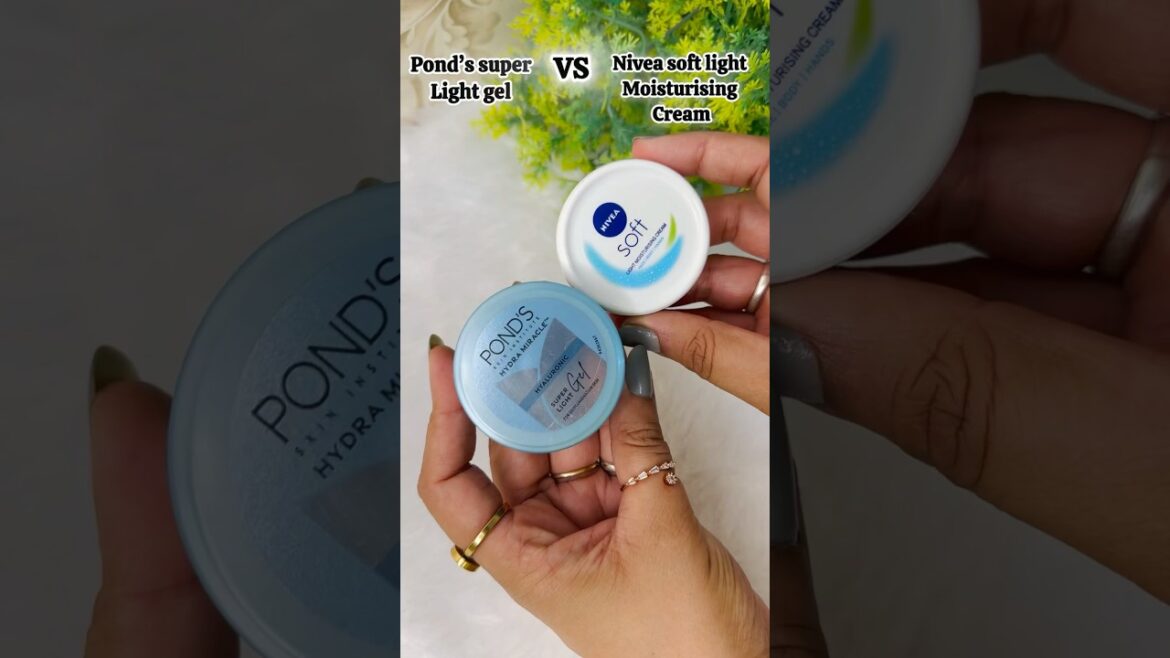 🌷Pond’s Gel based moisturiser VS Nivea Soft cream 👍🏻 # #shortsfeed #ytshorts #skincare  #shorts