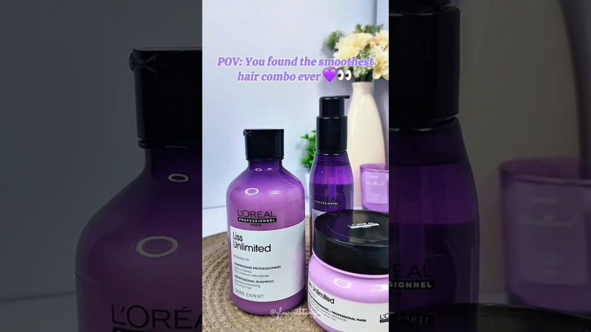 loreal liss unlimited hair combo 💜✨ #loreal #haircombo #shampoo #hairmask #serum
