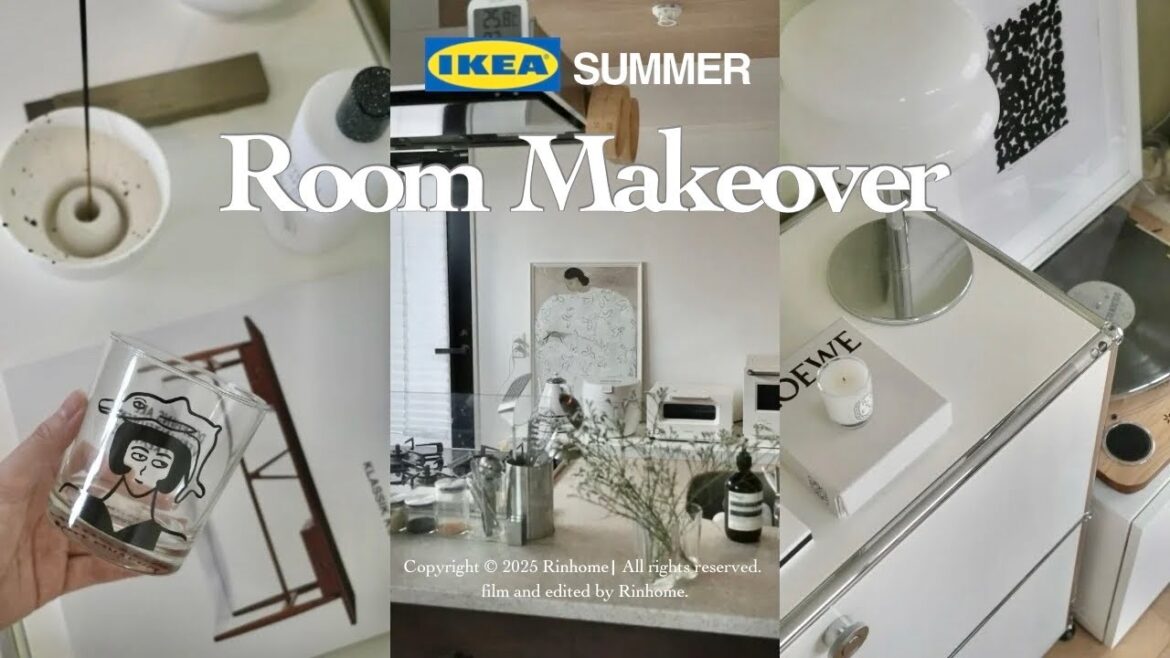 【模様替え】𝐈𝐊𝐄𝐀🇸🇪×アートポスターで整える夏の北欧インテリア🌻低予算でプチ賃貸DIY＆韓国雑貨購入品🪿
