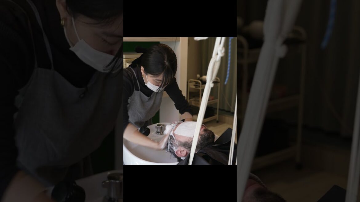 💈(ASMR) Haircut & Head Spa on a Hammock? Only in Japan!