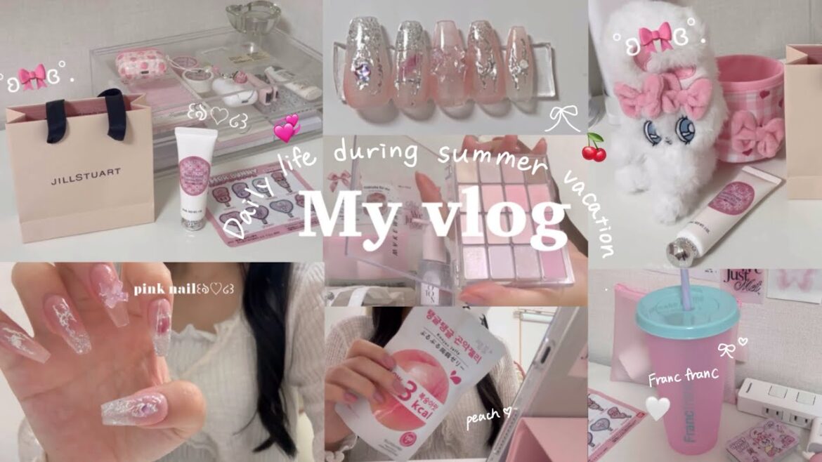 [VLOG] 高校生の充実した夏休みの過ごし方💞🪄/友達とお出かけ、JILLSTUARTとFrancfranc購入品紹介、🆕エスターバニー、ヘアメイクをする、ぷち質問コーナー、キラキラネイルチップ作り