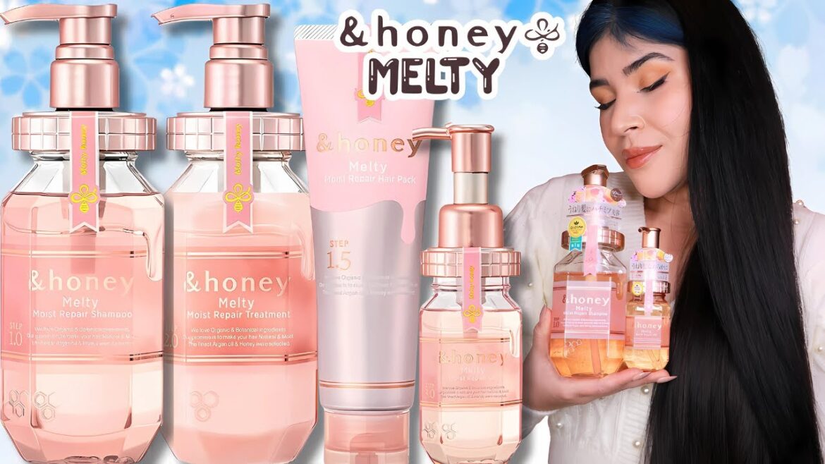 🍯 &HONEY MELTY Moist Repair: Nutrição antiumidade para cabelos com frizz [Low Poo]