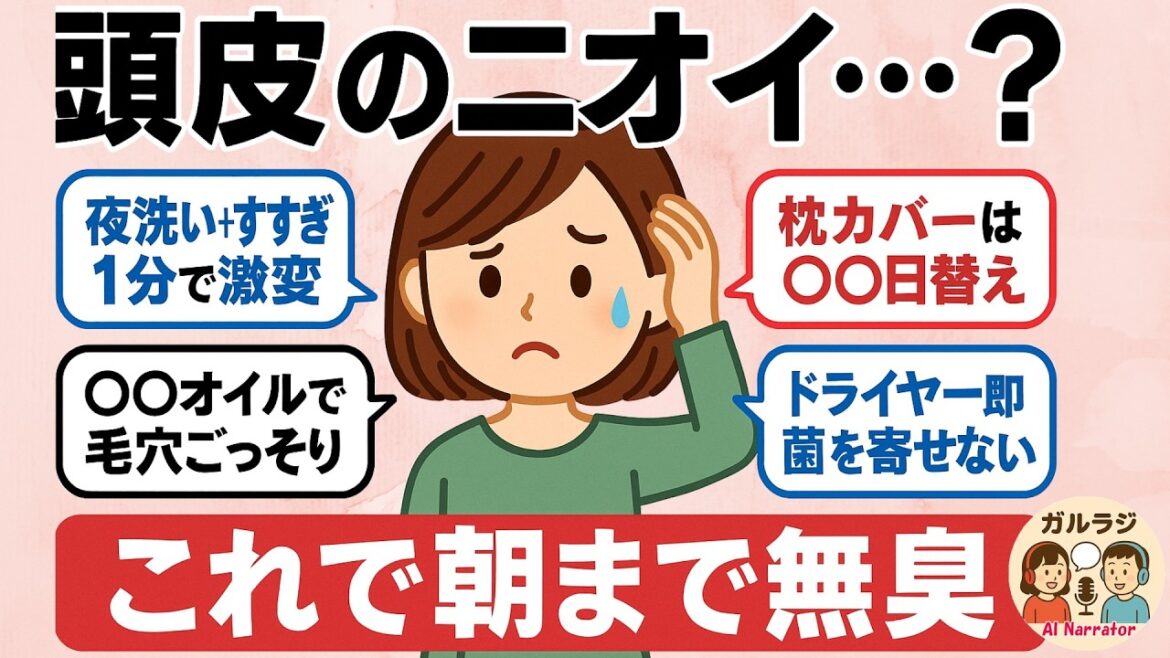 【ガルちゃん有益】頭皮 匂い 対策｜2025 最新→夜洗い・1分以上すすぎ・即乾＋スクラブ/オイル/ブラシで翌朝まで匂い軽減【ガルラジ】