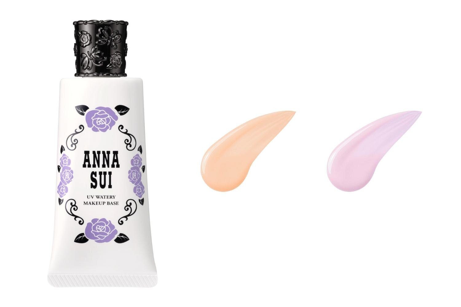 (左から)「アナ スイ UV ウォータリー メイクアップ ベース」SPF50+/PA++++ 01,02 各4,400円＜新製品＞