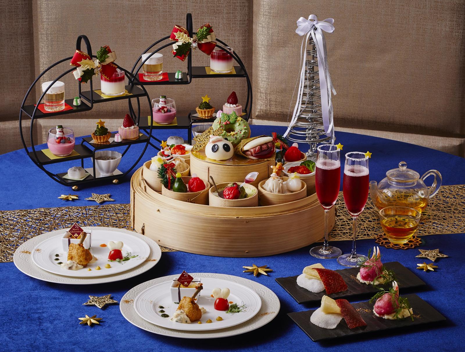 「クリスマスチャイニーズハイティー」1名 11,000円 ※写真は2名分 提供場所：B1F 中国料理「桂花苑」