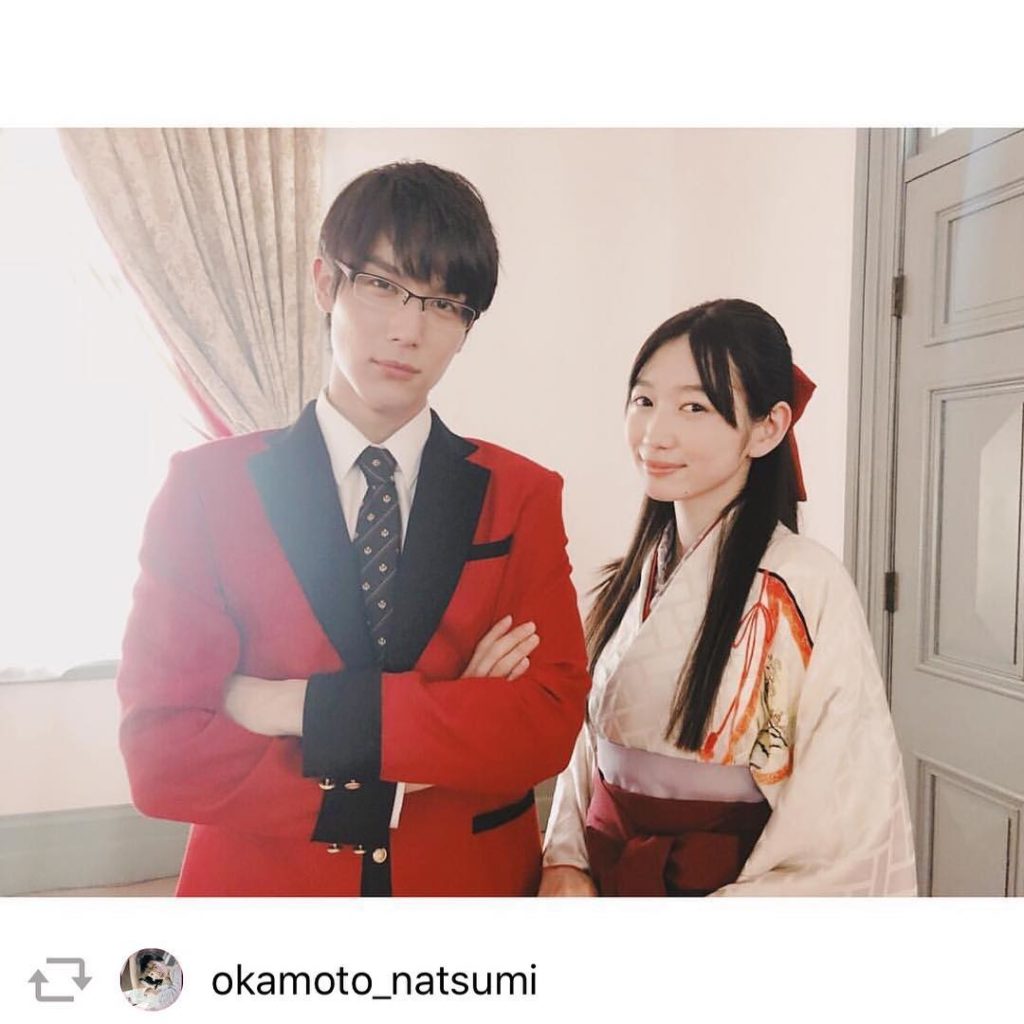 #repost @okamoto_natsumi ・・・
#賭ケグルイ
豆生田さんと西洞院さん...