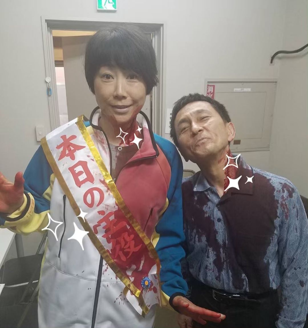NTV,Anaban,あなたの番です ・ 第4話で衝撃のラストを迎えてしまった赤池夫婦の撮影オフショット・ 峯村リエ徳井優衝撃シーンでも現場では