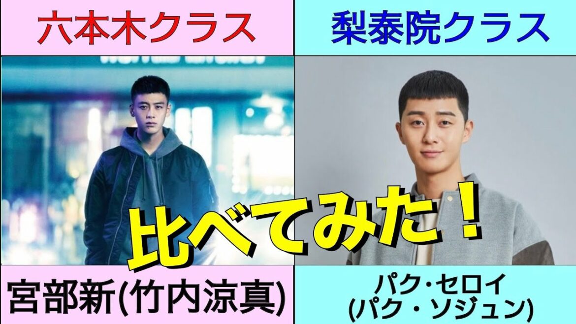 【六本木クラス/梨泰院クラス】比較してみた！竹内涼真/パク・ソジュン/新木優子/クォン・ナラ/平手友梨奈/キム・ダミ/香川照之/ユ・ジェミョン/パクソジュン/クォンナラ/キムダミ/夏ドラマ/新ドラマ】