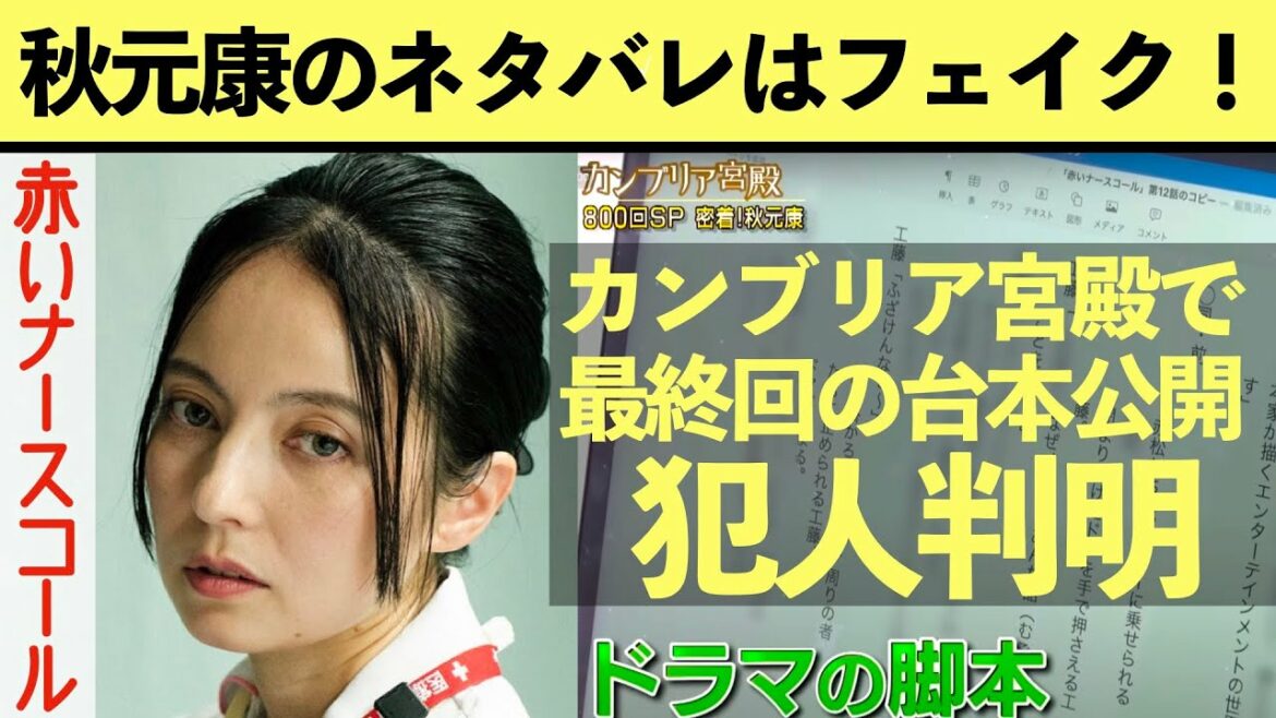 【赤いナースコール】考察最新 秋元康がカンブリア宮殿で脚本を公開ネタバレ！？これはフェイク！ 第10話 第11話 感想 黒幕真犯人あらすじネタバレメタ考察！