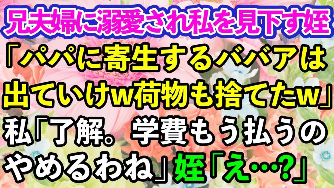 【スカッとする話】兄夫婦に溺愛され私をお荷物扱いしてくる姪「パパに寄生するババアは出ていけw」→1円も援助しない事を伝えると…【修羅場】【総集編】