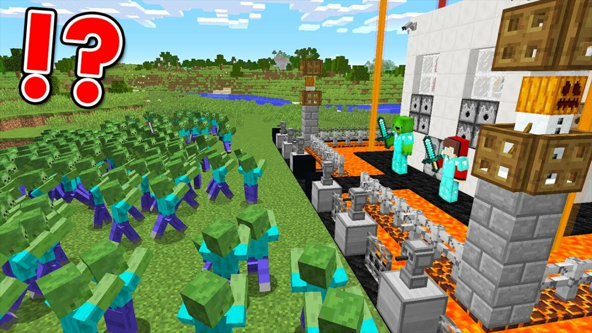 ゾンビ VS 10個のセキュリティ【まいくら・マインクラフト・マイクラ】