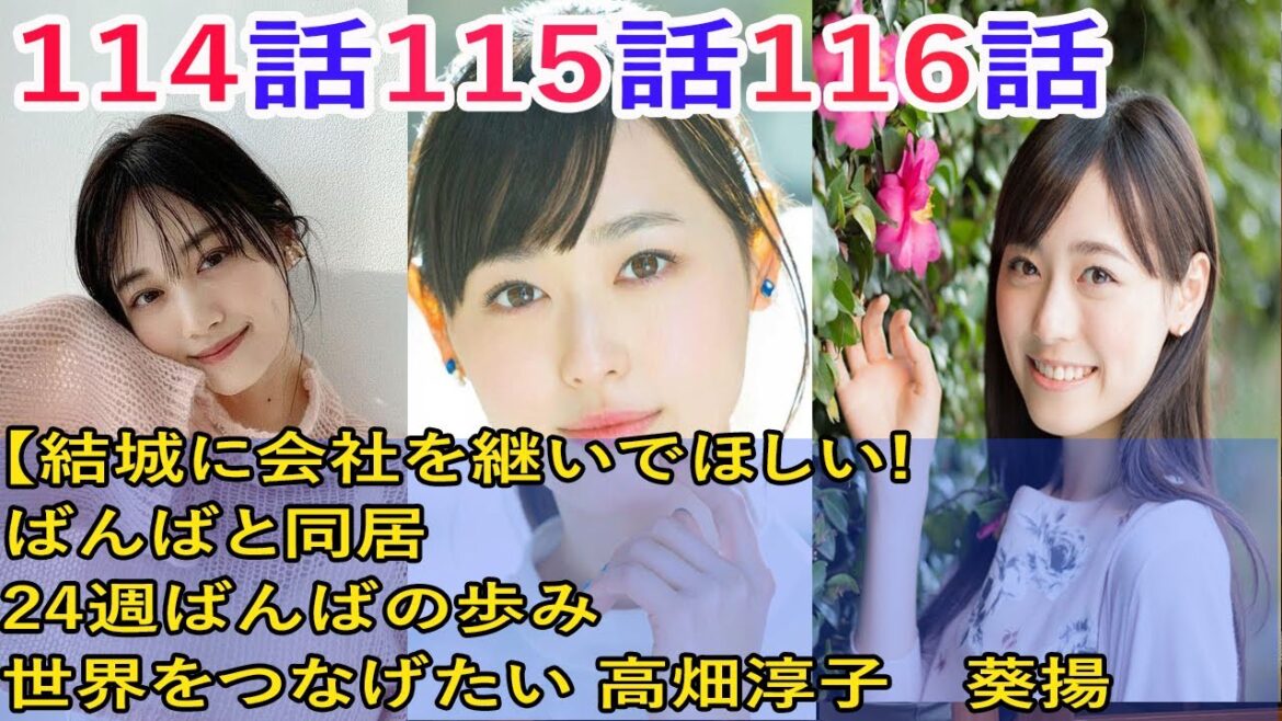 朝ドラ舞いあがれ114話115話116話予告【結城に会社を継いでほしい!ばんばと同居　　24週ばんばの歩み　世界をつなげたい 高畑淳子　葵揚。