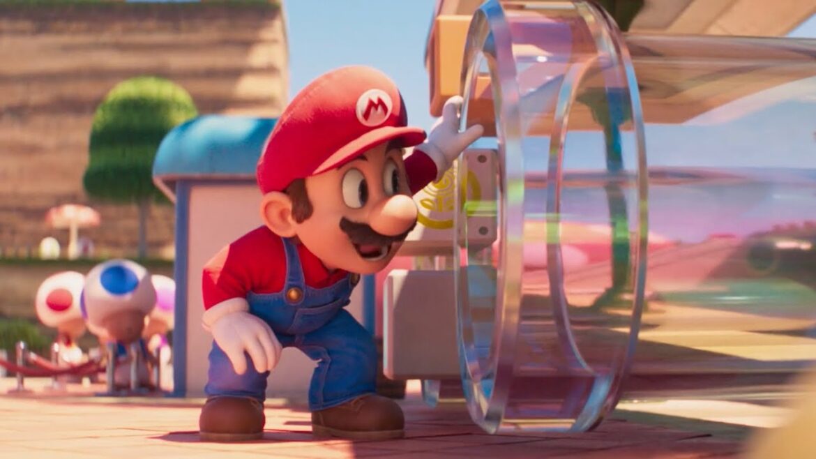 マリオ、キノコタウンから土管を抜けてピーチ城へ！映画『ザ・スーパーマリオブラザーズ・ムービー』本編映像