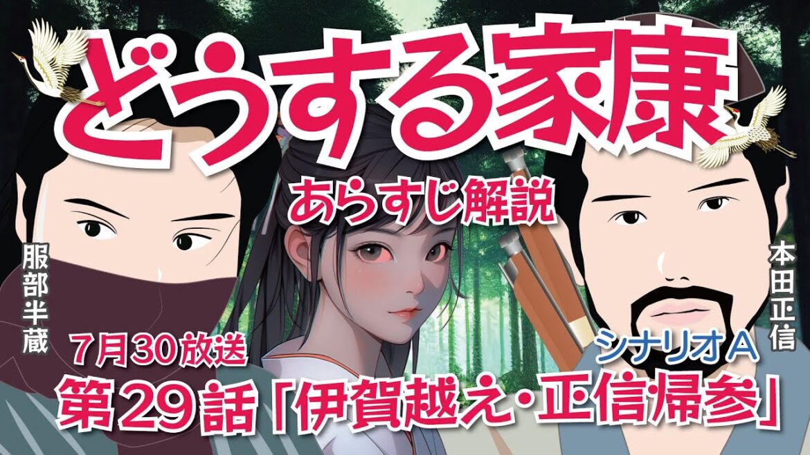 NHK大河ドラマ　どうする家康   第29話「伊賀越え・正信帰参」　シナリオA   あらすじと解説  2023年7月30日放送予定（本放送ではあらすじ内容が変更している場合があります）