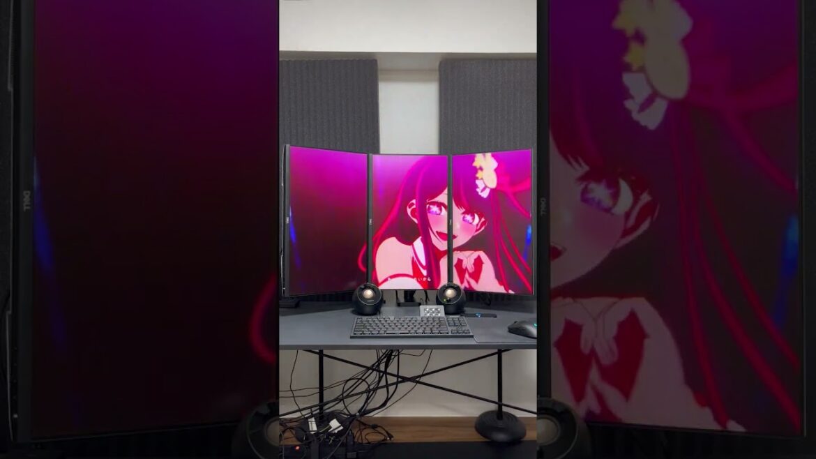 モニターを3台並べて『アイドル』を流してみた【推しの子】#Shorts モニターを3台並べて『アイドル』を流してみた【推しの子】#Shorts