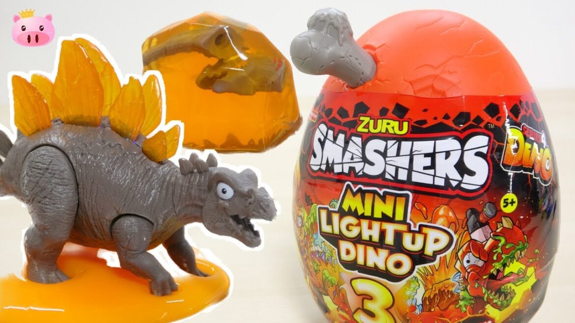 スライムから隠れたパーツを取り出して恐竜を組み立て! SMASHERS MINI LIGHTUP DINO 3