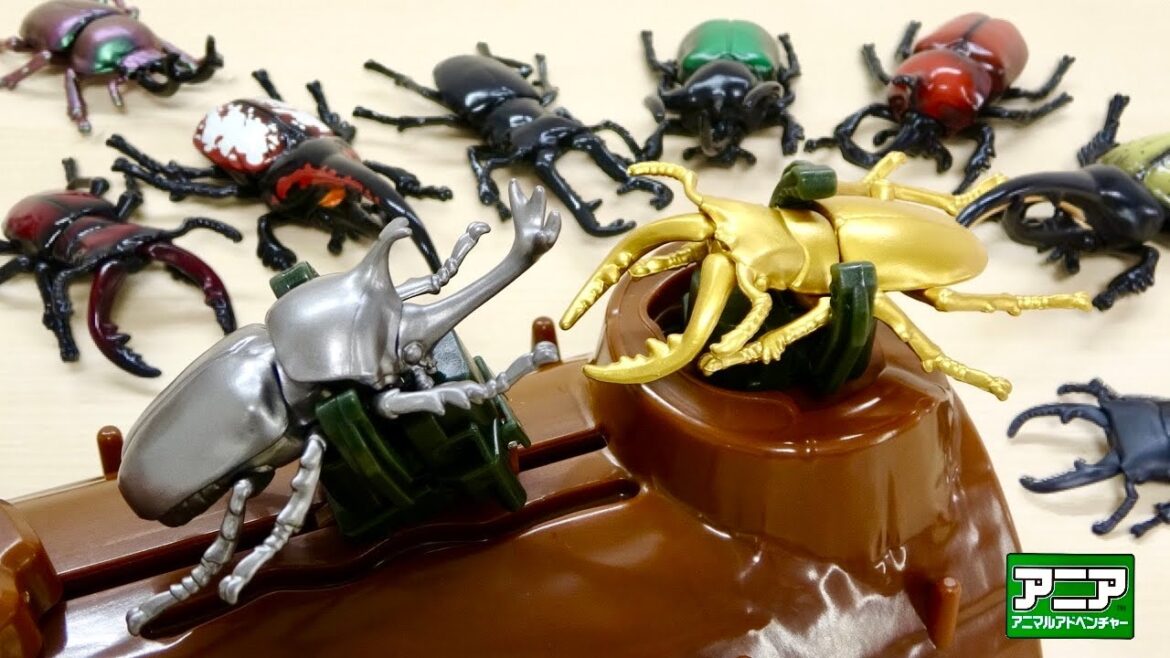 アニア 昆虫の最強はヘラクレスオオカブト!?フィギュアを使ってバトル【昆虫バトルステージ】