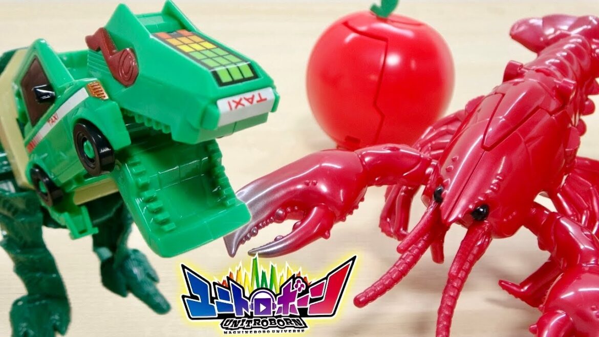 タクシーとツリーが合体して恐竜ロボが完成! ありえない組み合わせの合体ロボ ユニトロボーン タクシーツリー & アップルロブスター