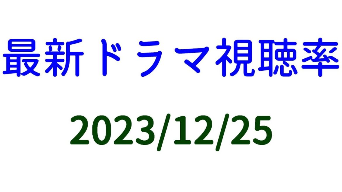 M-1視聴率&金曜日～日曜日の視聴率！2023年12月25日付☆ドラマ視聴率速報！