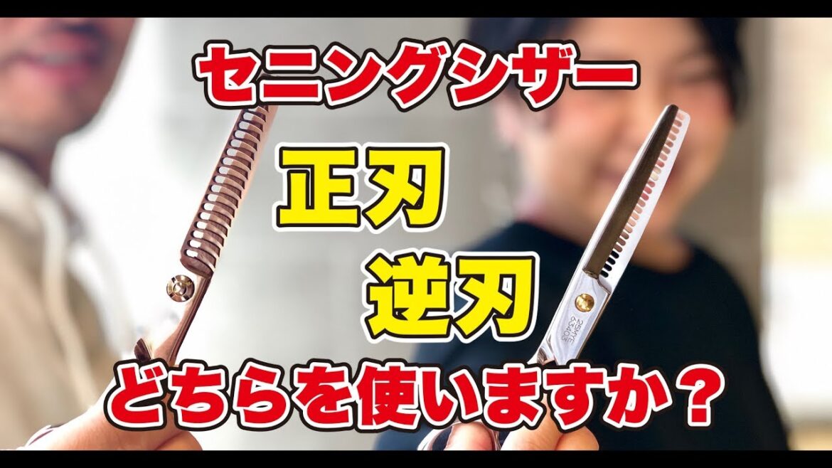 【美容師 カット】セニングシザー正刃と逆刃の違いは何なのか。質感の違い、メリットなど。セニングの入れ方③