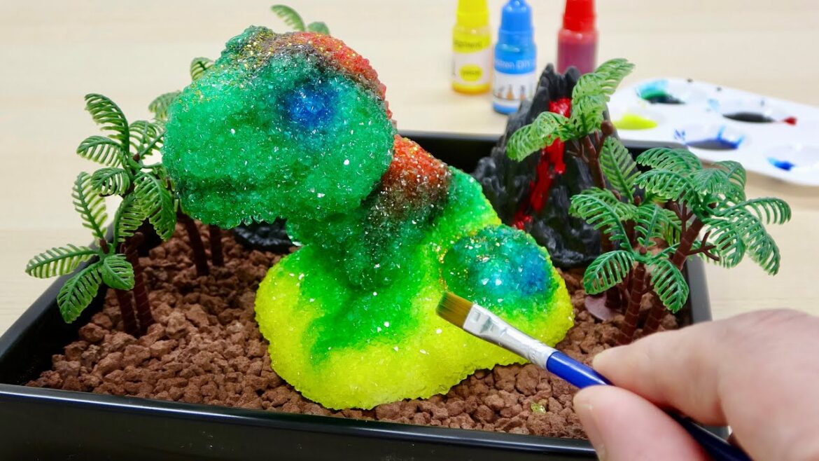 はじめてのクリスタル恐竜を制作🦖 【CRYSTAL GROWING DINOSAUR】