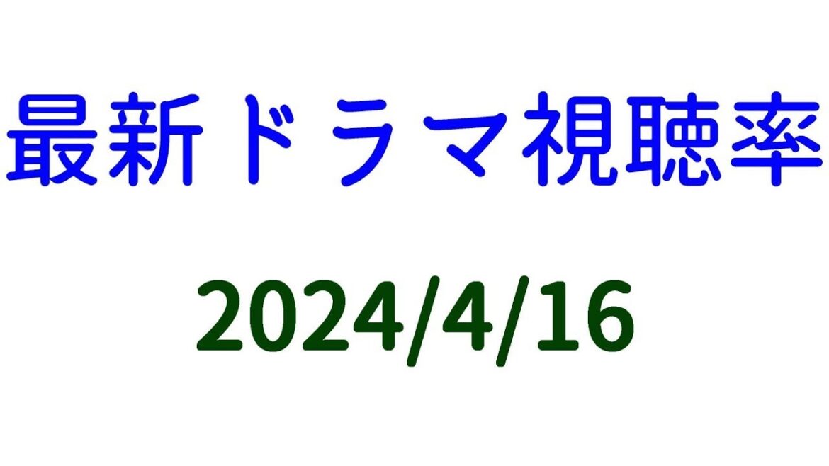 アンメット 好評！2024年4月16日付☆ドラマ視聴率速報！