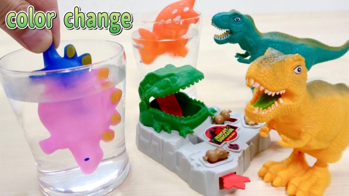 色が変わる恐竜 トリケラトプス&ステゴサウルス🦕 ぴょんぴょんザウルスにお肉ゲーム セリアの恐竜グッズ