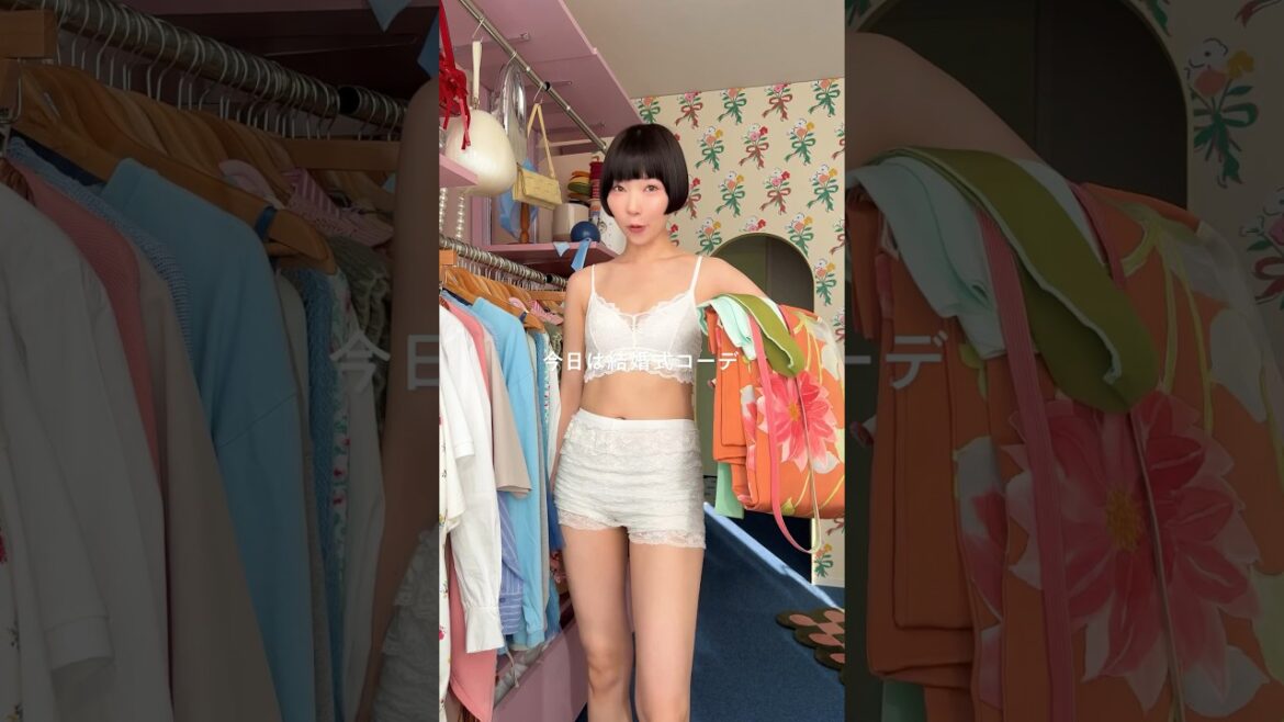 結婚式コーデ👘✨色合わせが可愛いお着物にキューン💘 #shorts