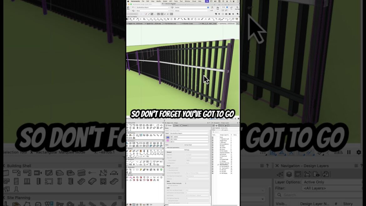 How to Add Rails on Your Vectorworks Fence  #jonathanpickup #vectorworks