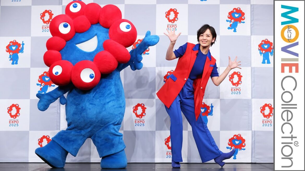 伊原六花、ミャクミャクと「ミャクミャクぽん！」ダンス初披露！／ミャクミャクぽん！PR動画記者発表会