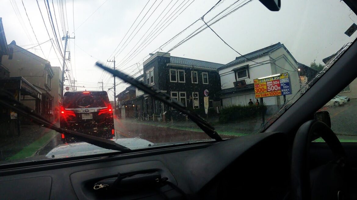【川越市内車走行中ゲリラ豪雨（9月8日4時頃）】