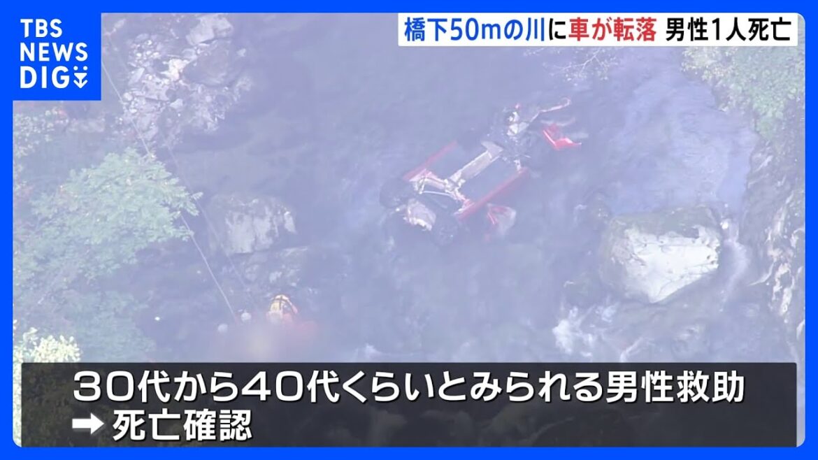 車がフェンスを突き破って橋の下の川に転落か　男性死亡　仙台市｜TBS NEWS DIG