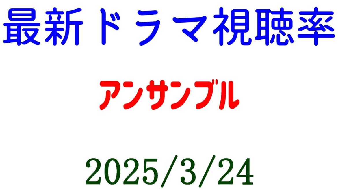 アンサンブル 視聴率下がって最終回終了！視聴率速報☆2025年3月24日付