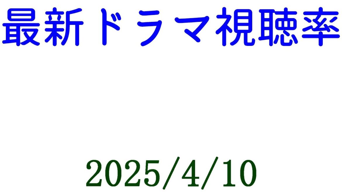 アイシー 相続探偵 最終回視聴率！視聴率速報☆2025年4月10日付