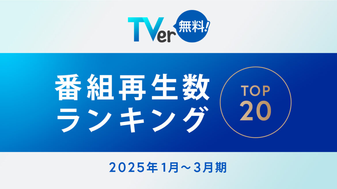 TVer、2025年1月～3月の番組再生数ランキングを公開　1位は「御上先生」 - ケータイ Watch