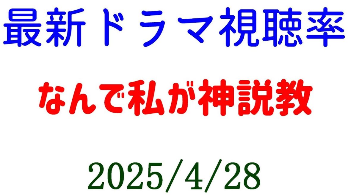 なんで私が神説教！視聴率速報☆2025年4月28日付