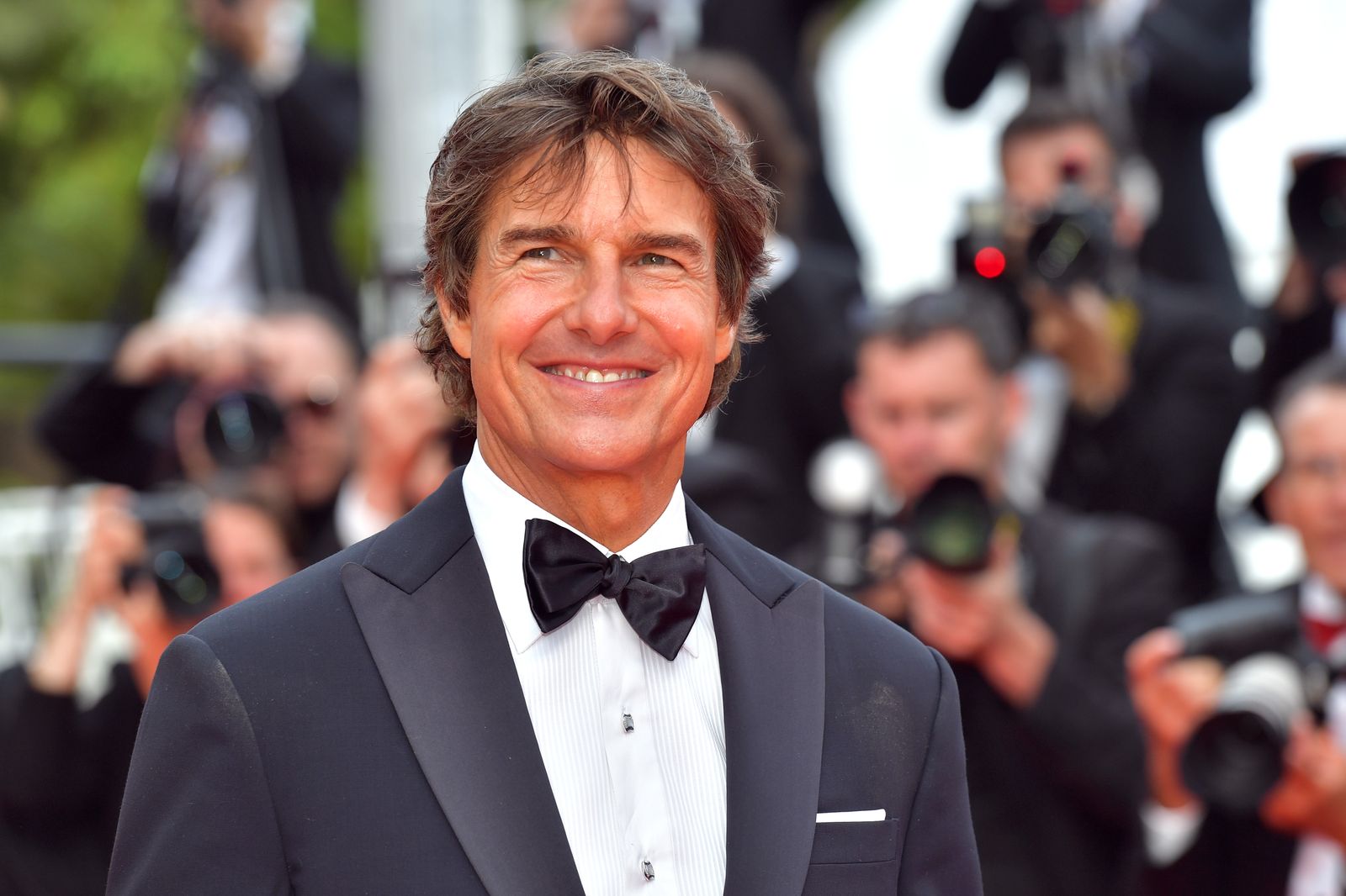 トム・クルーズ、カンヌ国際映画祭Tom Cruise attends the screening of Top Gun Maverick during the 75th annual Cannes film festival at...