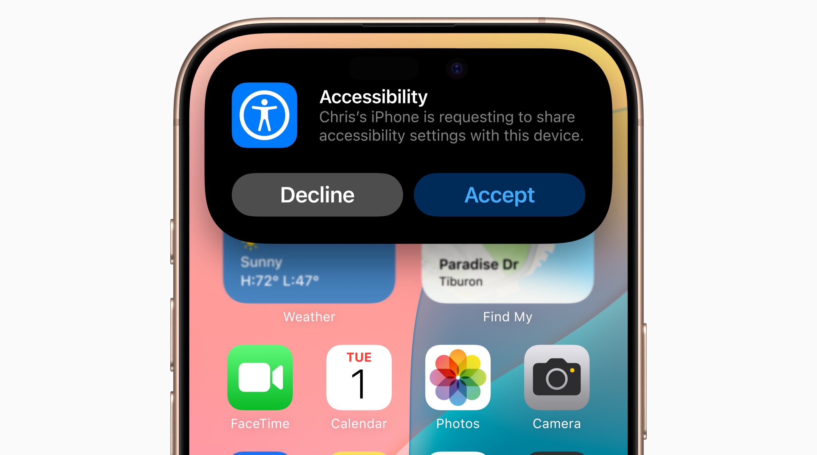 Appアクセシビリティ機能 アクセシビリティ設定の共有