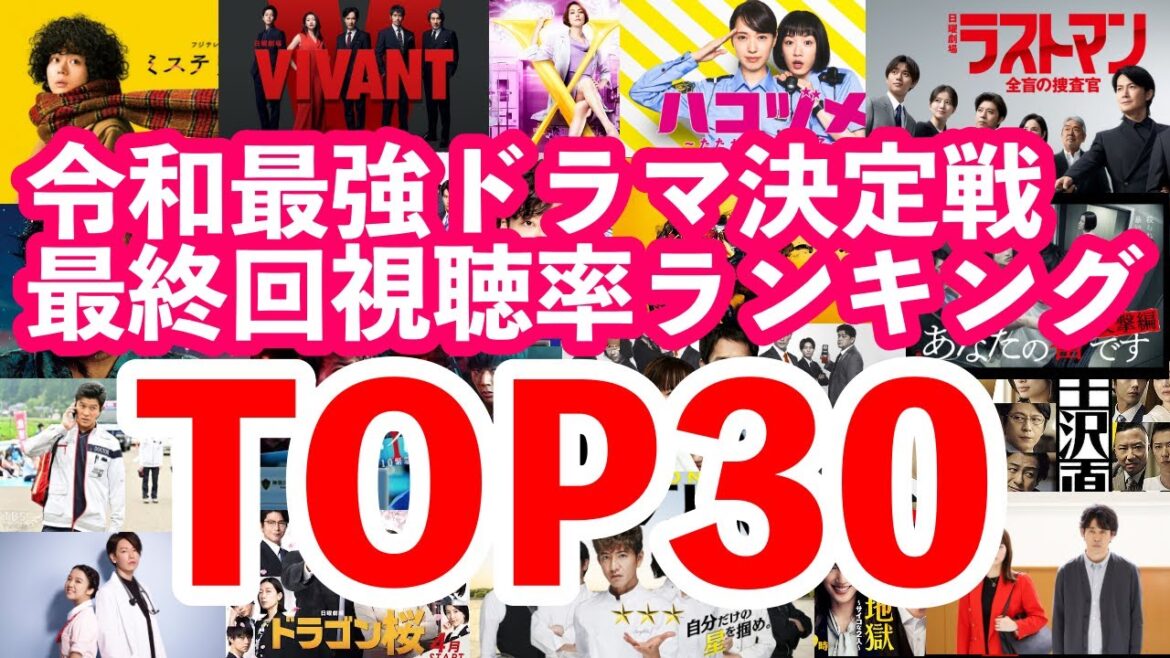【令和最強】ドラマ決定戦　最終回視聴率ランキングTOP30！
