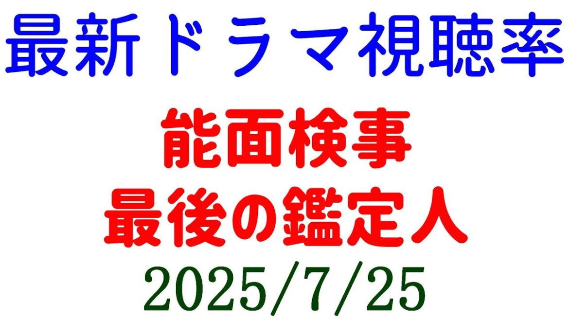 最後の鑑定人 能面検事！視聴率速報☆2025年7月25日付