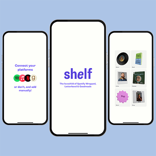 SNSアプリ「Shelf」の操作画面