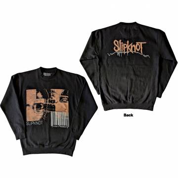 SLIPKNOT Unisex Sweatshirt: The End So Far Faces & Barcode (Back Print) - BLACK