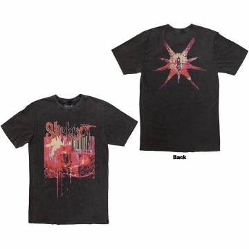 SLIPKNOT Unisex Stone Wash バンドTシャツ: The End, So Far Barcode - CHARCOAL GREY